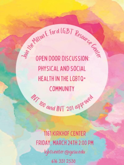 Physical and Social Health in the LGBTQ+ Community: Open Door Discussion